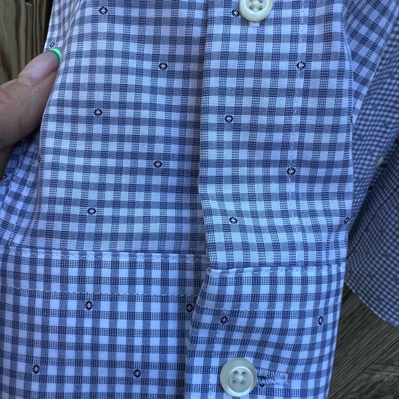 Joseph A Bank 1905 Small Blue Gingham with Design sz 15 1/2 - 33 - Picture 3 of 8